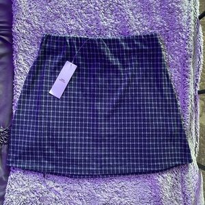 NWT Urban Outfitters Blue Plaid Mini Skirt